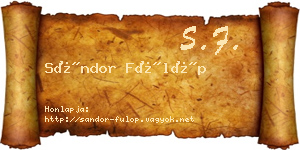 Sándor Fülöp névjegykártya