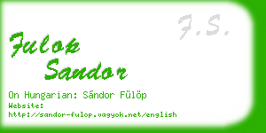 fulop sandor business card